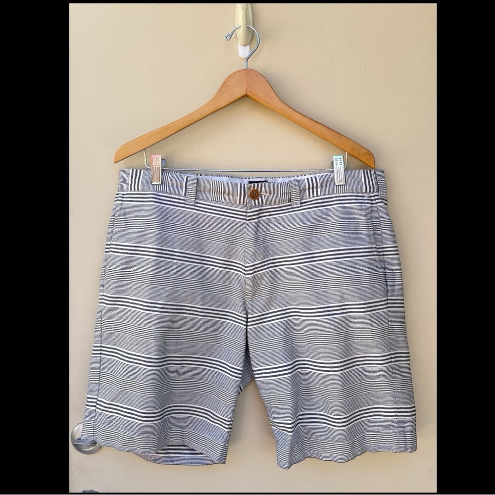 J.Crew Men's Gramercy Chino Shorts, Navy Stripe Size 36W